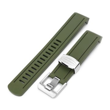 Crafter Blue 20mm Military Green Rubber Strap for Seiko Sumo SPB103 SBDC031 SBDC001 - 10mm