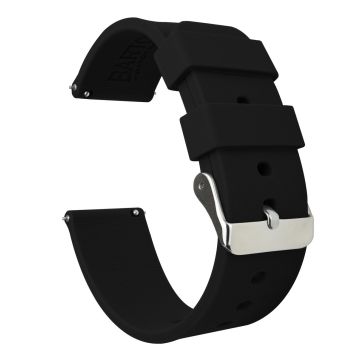 Silicone Black Watch Band - 22mm