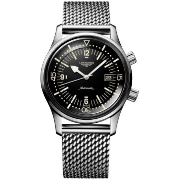 Longines Legend Diver Date Stainless Steel / Black / Milanese