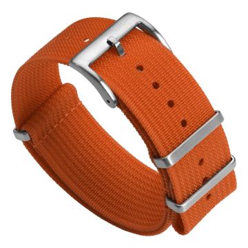 WatchGecko Ridge Military Nylon Watch Strap - Orange - 22mm