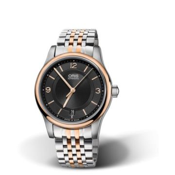 Oris Classic Date 37 Stainless Steel - Rose Gold / Black / Bracelet