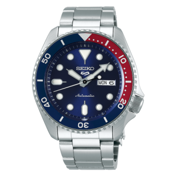 Seiko 5 Sports Sports Style Stainless Steel / Pepsi / Bracelet