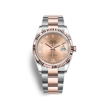 Rolex Datejust 36 Stainless Steel / Everose / Fluted / Rose Roman Diamond / Oyster