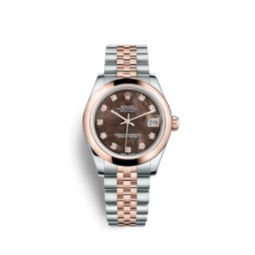 Rolex Datejust 31 Rolesor Everose Domed / Jubilee / Black MOP