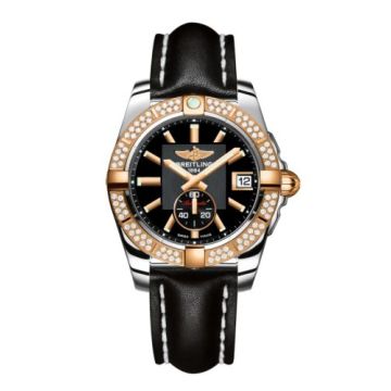 Breitling Galactic 36 Automatic Stainless Steel / Rose Gold / Diamond / Volcano Black / Calf