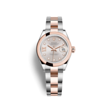 Rolex Lady-Datejust 28 Rolesor Rose Domed / Oyster / Sundust Diamond