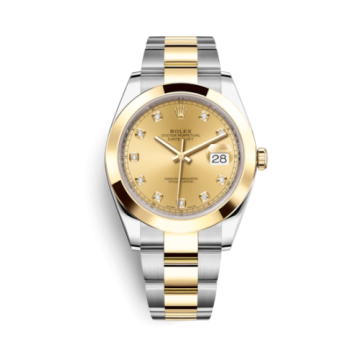 Rolex Datejust 41 Rolesor Yellow Smooth / Oyster / Champagne - Diamond