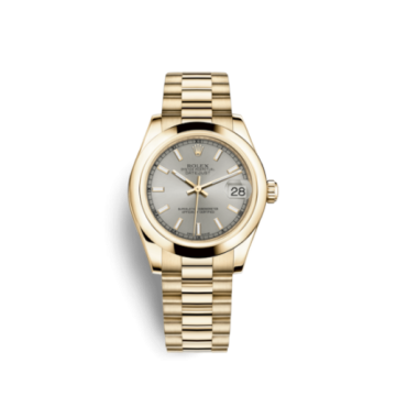 Rolex Datejust 31 Yellow Gold Domed / President / Silver