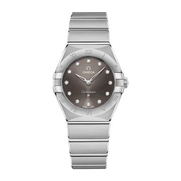 Omega Constellation Manhattan 28 Quartz Stainless Steel / Grey - Diamond
