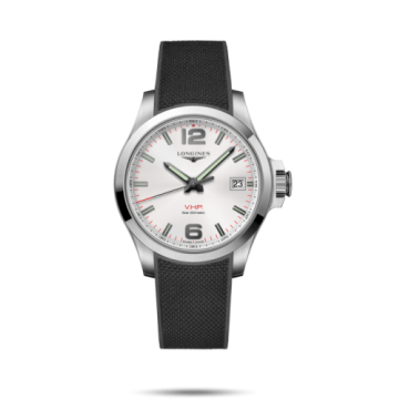 Longines Conquest V.H.P. 41 Stainless Steel / Silver / Rubber