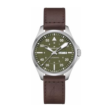 Hamilton Khaki Aviation Pilot Day Date Auto 42 Stainless Steel / Green