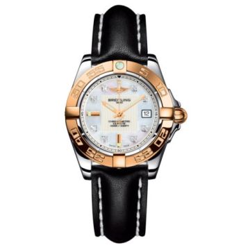 Breitling Galactic 32 Stainless Steel / Rose Gold / Pearl Diamond / Calf