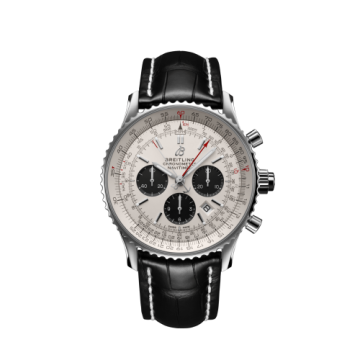 Breitling Navitimer Rattrapante Stainless Steel / Silver  / Croco / Folding