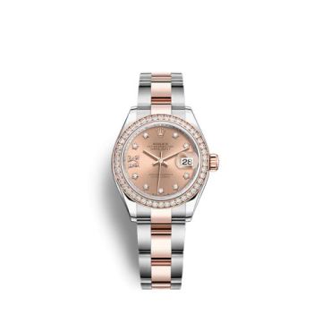 Rolex Lady-Datejust 28 Stainless Steel / Rose Gold /  Diamond / Rose - Diamond / Oyster