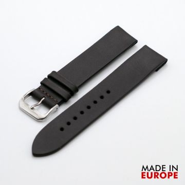 Clip-On Mocha Brown Leather Watch Strap - 18mm