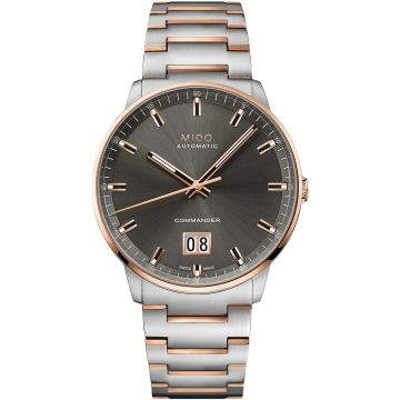 Mido Commander Big Date Stainless Steel - Rose Gold / Grey / Bracelet