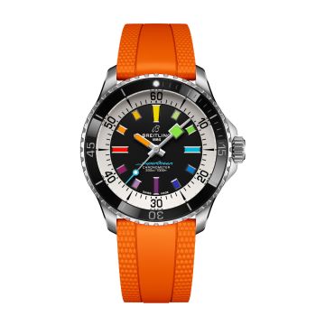 Breitling SuperOcean Automatic 42 Stainless Steel / Black - Rainbow / Rubber