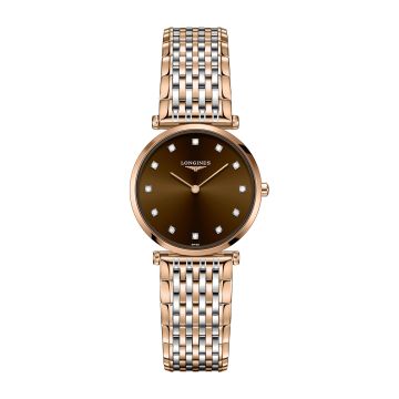 Longines La Grande Classique Quartz 29 Stainless Steel / Red Gold PVD / Brown