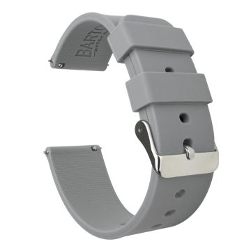 Silicone Cool Grey Watch Band - 22mm