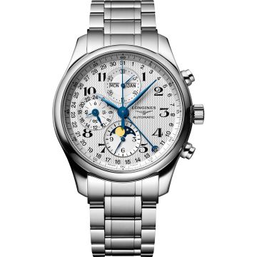 Longines Master Collection 42 Chronograph Calendar Stainless Steel / Silver-Arabic / Bracelet