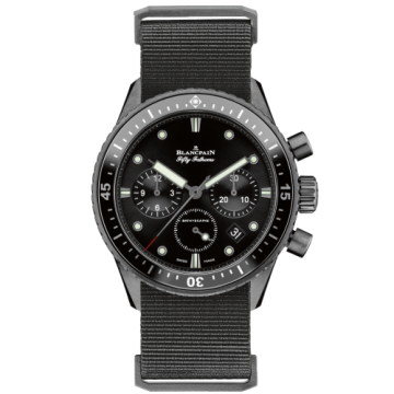 Blancpain Fifty Fathoms Bathyscaphe Flyback Chronograph Black Ceramic / Black / Black Nato