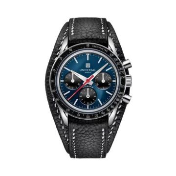 Universal Genève Tribute to Compax White Gold / Blue