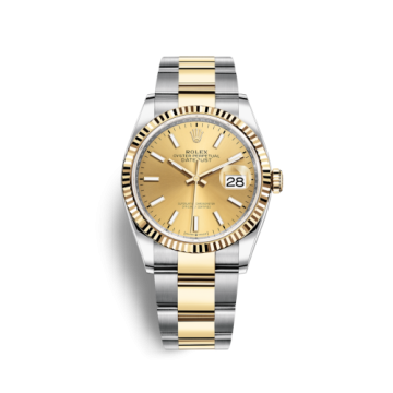 Rolex Datejust 36 Stainless Steel / Yellow Gold / Fluted / Champagne / Oyster