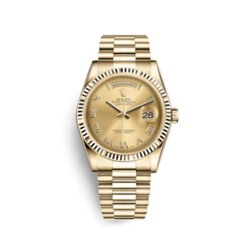 Rolex Day-Date 36 Yellow Gold Fluted / President / Champagne Roman