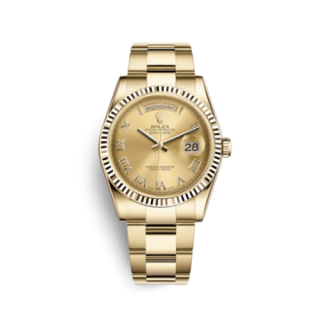 Rolex Day-Date 36 Yellow Gold Fluted / Oyster / Champagne Roman
