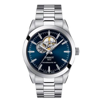 Tissot Gentleman Powermatic Open Heart Stainless Steel / Blue / Bracelet