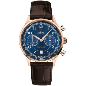 Mido Multifort Patrimony Chronograph Rose Gold / Blue