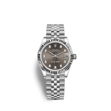 Rolex Datejust 31 Stainless Steel Fluted / Jubilee / Grey - Diamonds