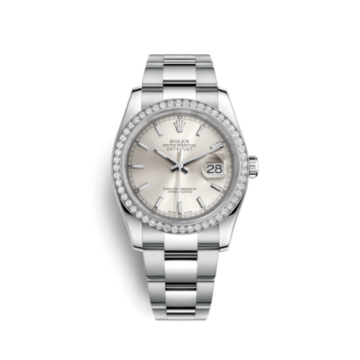 Rolex Datejust 36 Stainless Steel Diamond / Oyster / Silver