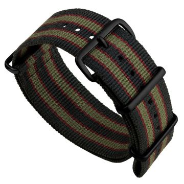 Genuine Vintage Bond Military Nylon Watch Strap - PVD IP Black - 24mm