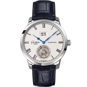 Glashütte Original Senator Tourbillon Edition Alfred Helwig White Gold / Silver / Alligator / Pin