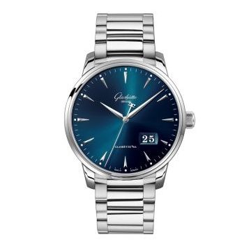 Glashütte Original Senator Excellence Panorama Date Stainless Steel / Blue / Bracelet