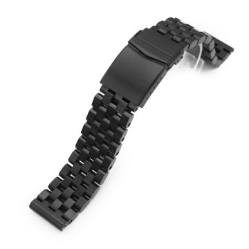 or 22mm Super Engineer II Watch Band Straight End, 316L Stainless Steel Diamond-like Carbon (DLC coating) V-Clasp - 20mm