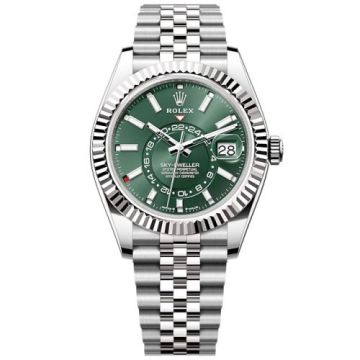 Rolex Sky-Dweller Stainless Steel - White Gold / Green / Jubilee