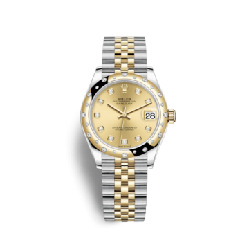 Rolex Datejust 31 Stainless Steel / Yellow Gold / Domed - Diamond / Champagne - Diamond / Jubilee