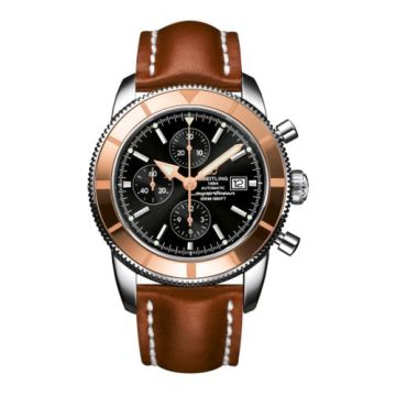 Breitling Superocean Heritage 46 Chronograph Stainless Steel / Red Gold  / Black /  Calf