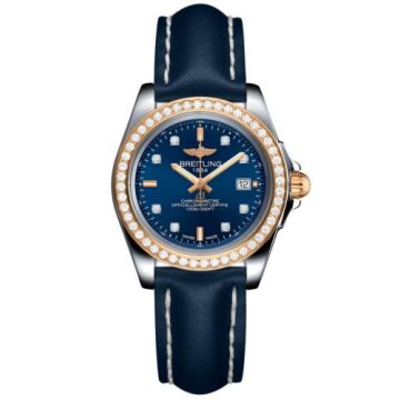 Breitling Galactic 32 Sleek Edition Stainless Steel / Rose Gold / Diamond / Horizon Blue Diamond / Calf