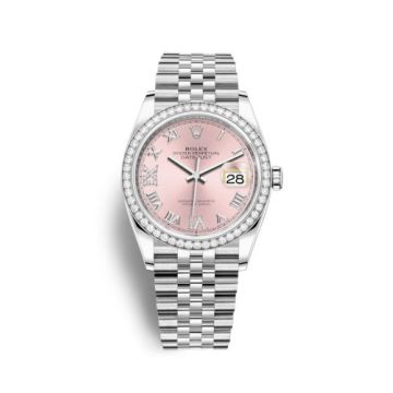 Rolex Datejust 36 Stainless Steel / Diamond / Pink Roman-Diamonds / Jubilee