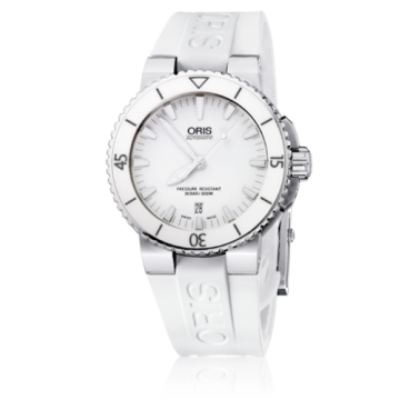 Oris Aquis Date 43 Stainless Steel / White / Rubber