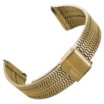 WatchGecko Classic Retro Stainless Steel Watch Strap - IP Gold - 22mm