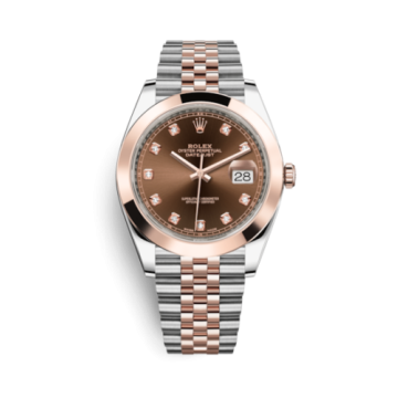 Rolex Datejust 41 Rolesor Everose Smooth / Jubilee / Chocolate - Diamond