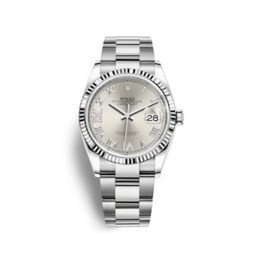Rolex Datejust 36 Stainless Steel / Fluted / Silver Roman-Diamonds / Oyster