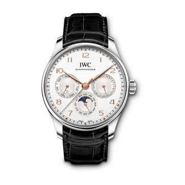 IWC Schaffhausen Portugieser Perpetual Calendar 42 Stainless Steel / Silver / Alligator