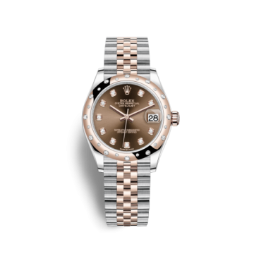 Rolex Datejust 31 Stainless Steel/ Rose Gold / Domed - Diamond / Chocolate - Diamond / Jubilee