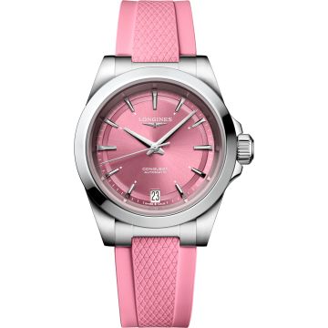 Longines Conquest 34 Stainless Steel / Pink / Rubber