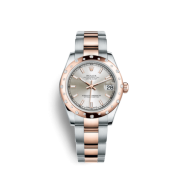 Rolex Datejust 31 Rolesor Everose Domed Diamond / Oyster / Silver
